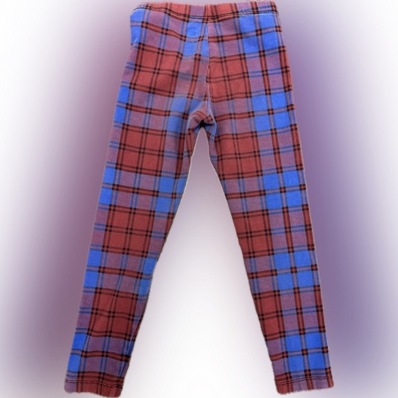 Tea Collection Kids Plaid Cotton Leggings | Size 6 | Burgundy & Blue 🩵❤️ - Picture 3 of 3